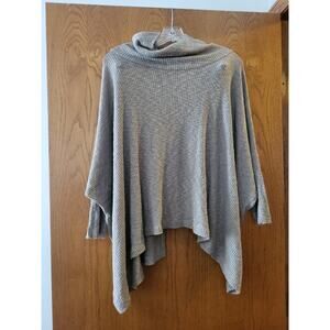 Free People Beach World Traveler Pull Over Dolman Sleeve Cowl Grey Beige Medium